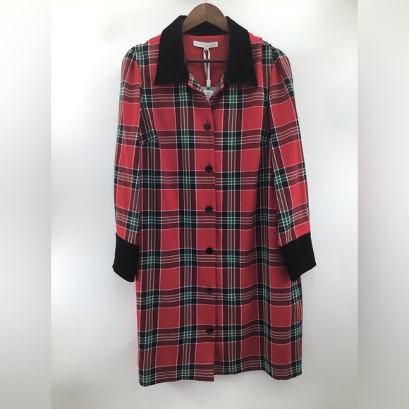 Preston & York Red Plaid Mini Dress - Picture 2 of 12